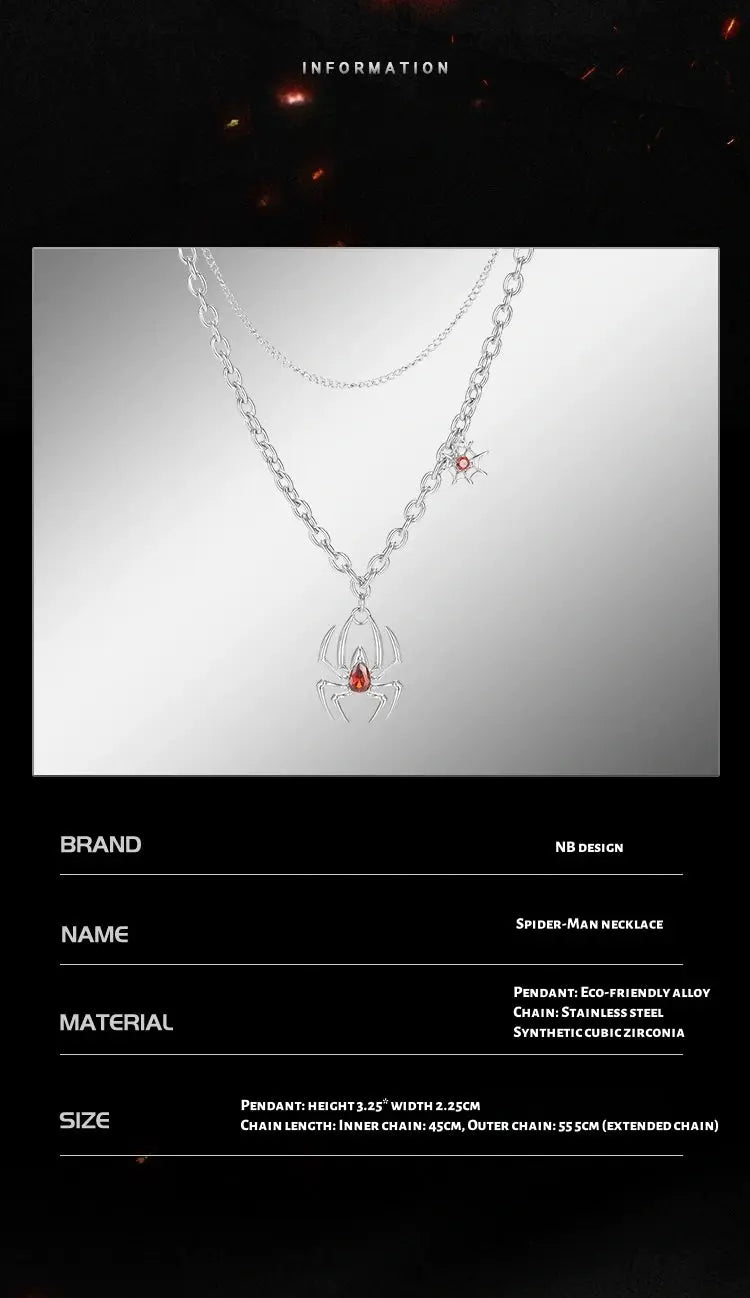 Marvel Spider-Man Necklace Women's High-End Sense of Men NB Design