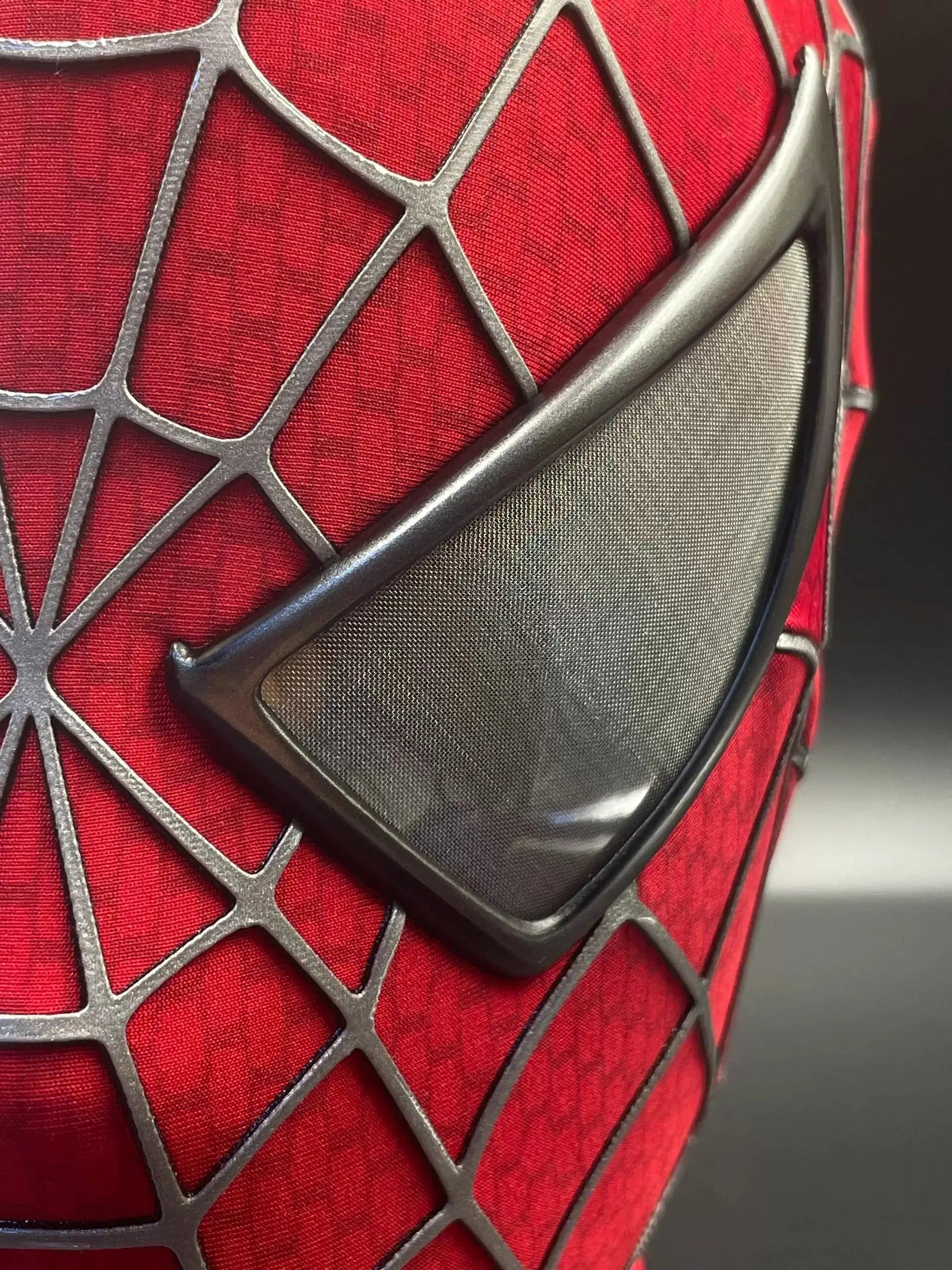 Sam Raimi Spidey Mask (Adults) with Face shell & 3D Rubber Web, Wearable Movie Prop Replica Become your own hero