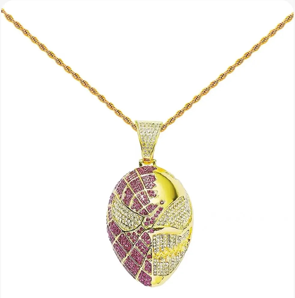 Full diamond three-dimensional mask Spider-Man cartoon pendant Cuban necklace for boys, Hiphop style, men's hip-hop accessory NB Design
