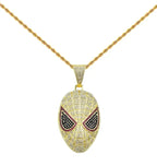 Hip-hop full diamond three-dimensional mask Spider-Man cartoon pendant Cuban necklace for men, Male Hip-hop rapper NB Design