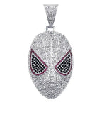 Hip-hop full diamond three-dimensional mask Spider-Man cartoon pendant Cuban necklace for men, Male Hip-hop rapper NB Design