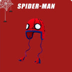 Spider-Man style funny woolen hat for children, suitable for autumn and winter, a warm and protective ear cover for parents and children, a handmade knitted hat with a hood for men. NB Design